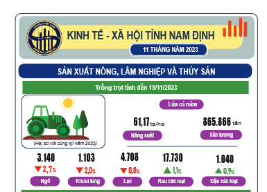 Infographic - Kinh tế - xã hội tỉnh Nam Định 11 tháng năm 2023