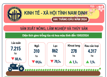 Infographic - Kinh tế - xã hội tỉnh Nam Định 02 tháng năm 2024